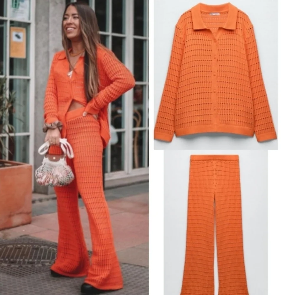 Zara 2pc  Matching Set Wide Pands And Top Size S